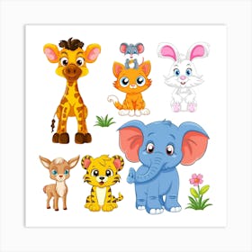 Cute Animals Art Print