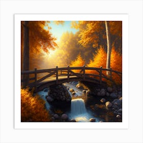 Autumn Bridge 1 Art Print