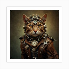 Steampunk Cat Art Print