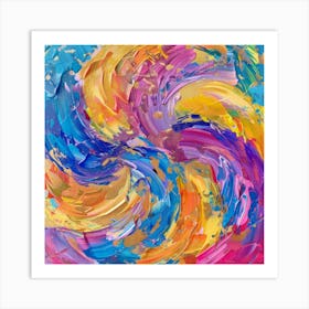 Abstract Of A Colorful Swirl Art Print