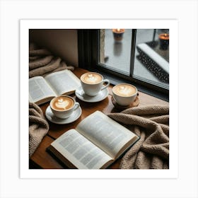 Coffee And Book On A Window Sill 3 Art Print