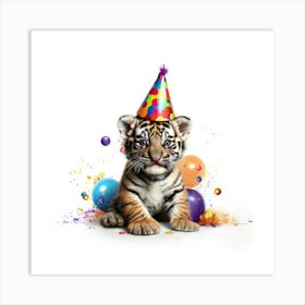 Birthday Tiger 5 Art Print