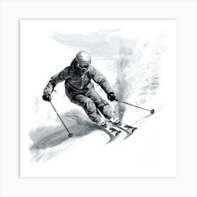 Skier On Skis 2 Art Print