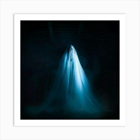 Spirit Trapped Screaming Partially Visible Through A Delicate Translucent Veil Ethereal Essence (5) Art Print