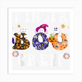 Kinder Boo Crew Funny Kindergarten Teacher Halloween Groovy Art Print