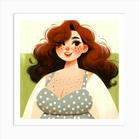 Cute Girl With Freckles Art Print