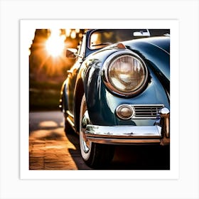 Door History Classic Detail Window Front Closeup Headlamp Sunlight Bumper Transport Auto (2) Art Print