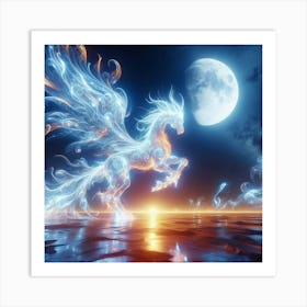 Phoenix In The Moonlight Art Print