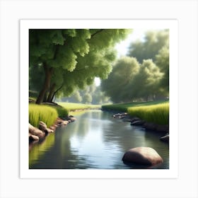 River In The Forest 9 Art Print