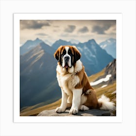 St Bernard Dog 19 Art Print