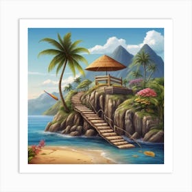 Hut On The Beach 9 Art Print