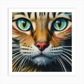 Cat With Blue Eyes Art Print