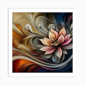 Abstract Flower Painting 10 Art Print