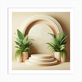 Stage With Plants Art Print