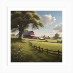 Farm In The Countryside 45 Art Print