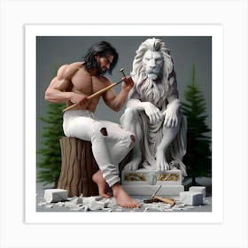 Lion Sculpture Art Print