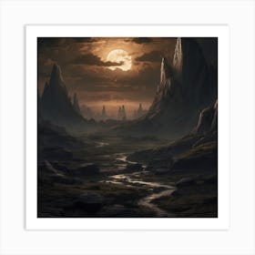 Moonlight In The Mountains Art Print