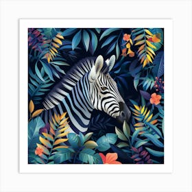 Zebra In The Jungle 1 Art Print