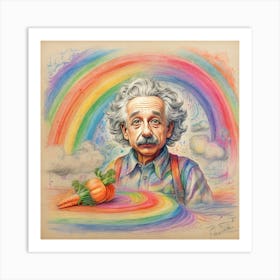 Rainbow Albert Einstein 1 Art Print