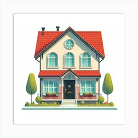 A Single-Family Home is a Residential Building That Was Designed for Occupancy by a Single Household or Family. The Term Single-Family Home Usually Refers to a Detached House, but It Can Also Refer to a Townhouse, Row House, or Other Type of Attached Housing. Single-Family Homes Are Typically Owned by the Occupants, but They Can Also Be Rented. Art Print