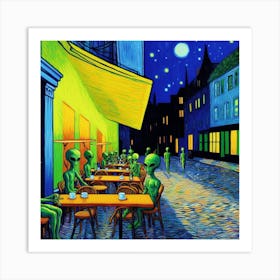 Aliens At The Cafe 1 Art Print