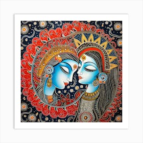 Radha And Krishna 4 Art Print