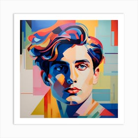 Head And Shoulder Portrait Of A Young Man Bauhaus Style Art Print