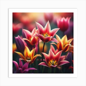 Didier's tulips (Tulipa gesneriana) 5 Art Print