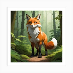 Fox In The Forest 1 Art Print