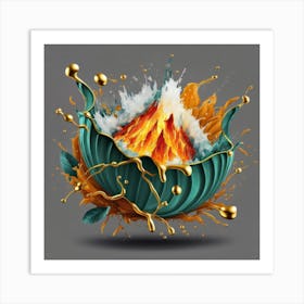 Fire And Water 1 Art Print