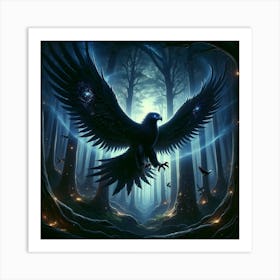 Eagle In The Forest Art Print