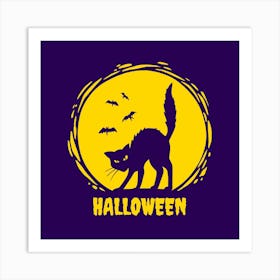 Halloween Cat Silhouette Art Print