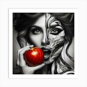 Black And White Portrait Of A Woman 1 Art Print