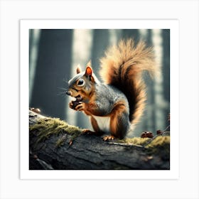 Squirrel In The Forest 253 Art Print