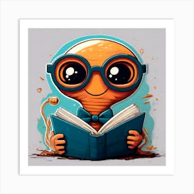 Alien Reading A Book 1 Art Print