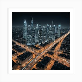 Cityscape At Night 6 Art Print