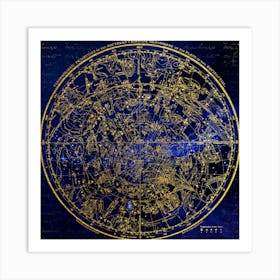 Southern Hemisphere Constellations Antique Star Sign Star Atlas Horoscope Astrology Zodiac Esoteric Astronomy Vintage Art Print