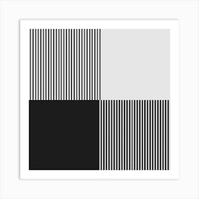 Abstract Minimalist Black And White Stripes Art Print