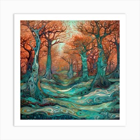 Tree Forest Mystical Forest Nature Art Print