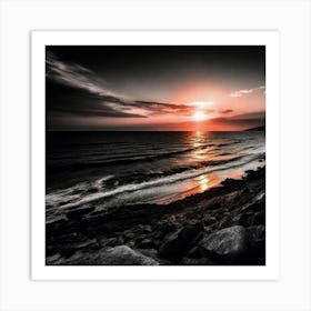 Sunset At The Beach 497 Art Print