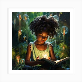 Girl Reading A Book Art Print