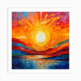 Sunset Over The Water Art Print