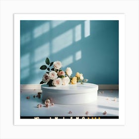 White Vase With Flowers 1 Art Print