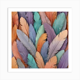 Colorful Feathers Art Print