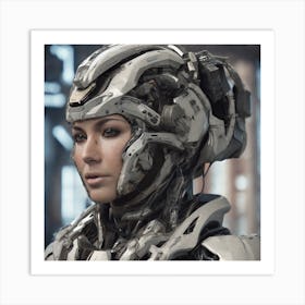 Woman In A Futuristic Suit 1 Art Print