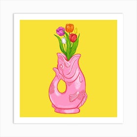 Gluggle Jug Tulips Square Art Print