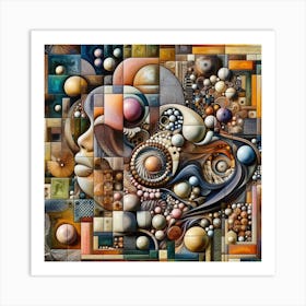 Rhythm and Harmony: A Surrealist Collage of Blending Elements Art Print