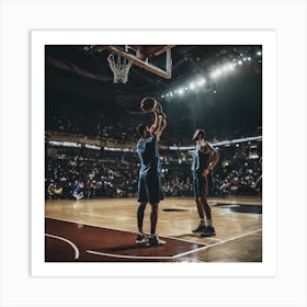 Basketball Players In Action Art Print