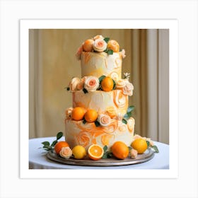 Orange Wedding Cake 1 Art Print