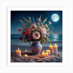 Night At The Beach 1 Art Print